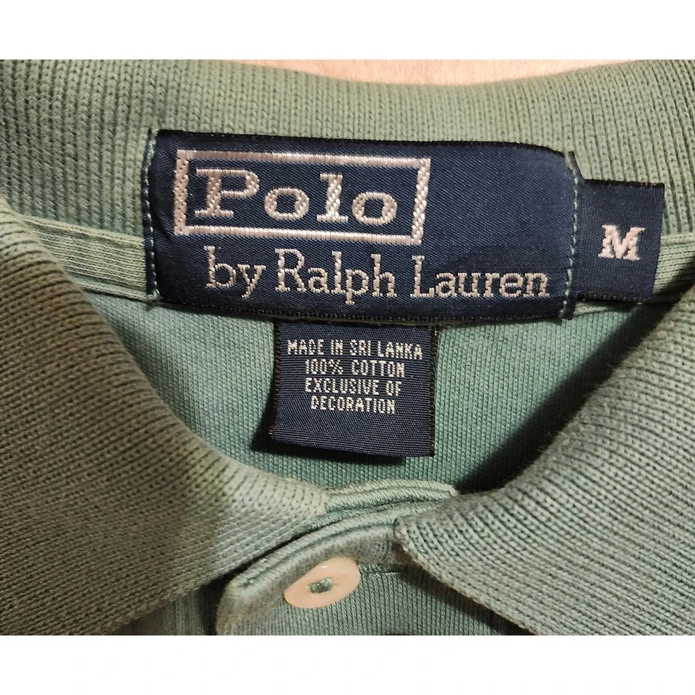 Polo Ralph Lauren Mens M Sage Green Pink Pony Short Sleeve Cotton Polo Shirt